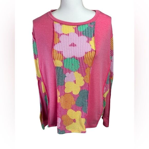 Haptics Colorful Floral Patchwork Women's Top‎ Size Medium - Picture 2 of 9